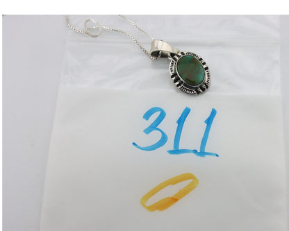 Navajo Necklace 925 Silver Arizona Turquoise Handmade Signed Gecko C.90's
