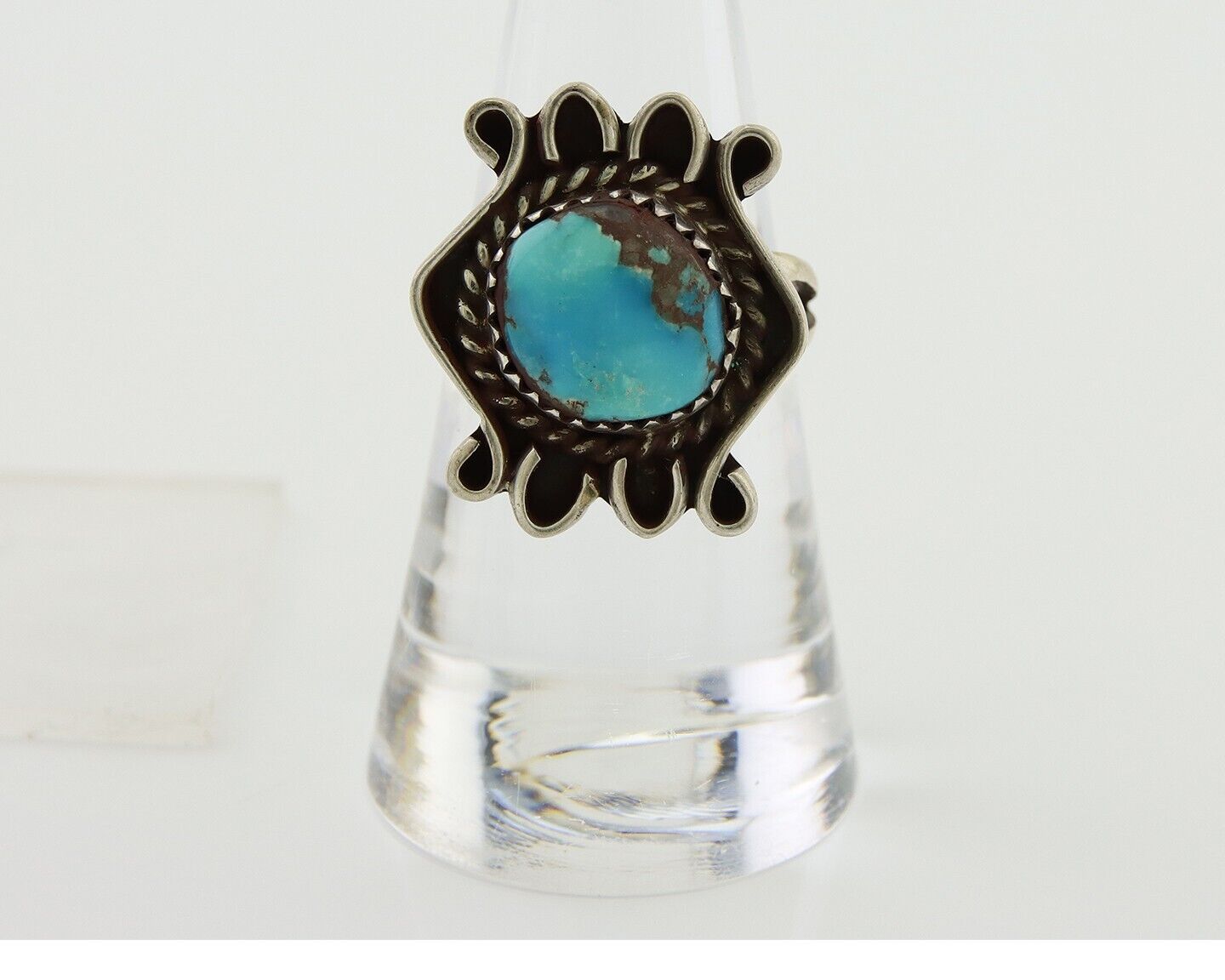 Navajo Handmade Ring 925 Silver Natural Arizona Turquoise Artist C.80's
