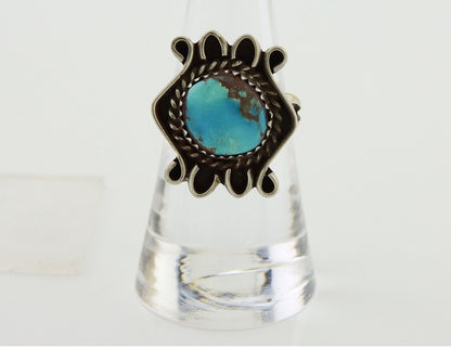 Navajo Handmade Ring 925 Silver Natural Arizona Turquoise Artist C.80's