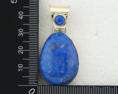 Navajo Sterling Silver Pendant Denim Lapis Authentic Vintage Signed M