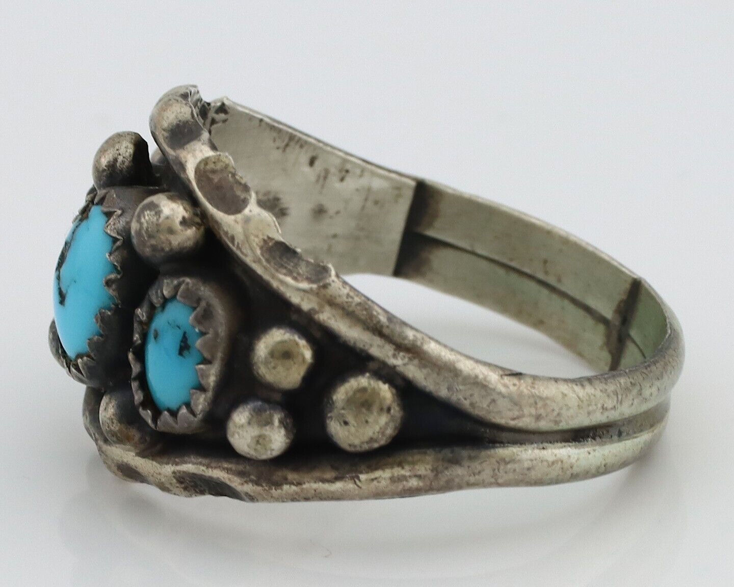 Navajo Ring 925 Silver Turquoise Artist Signed E SkyStone Creations C.80's