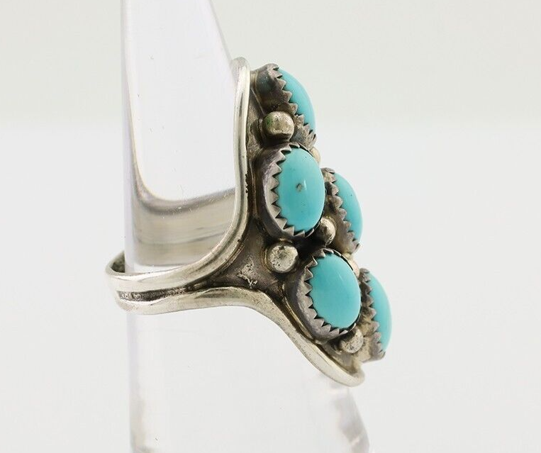 Navajo Handmade Ring 925 Silver Kingman Turquoise Native American C.80's