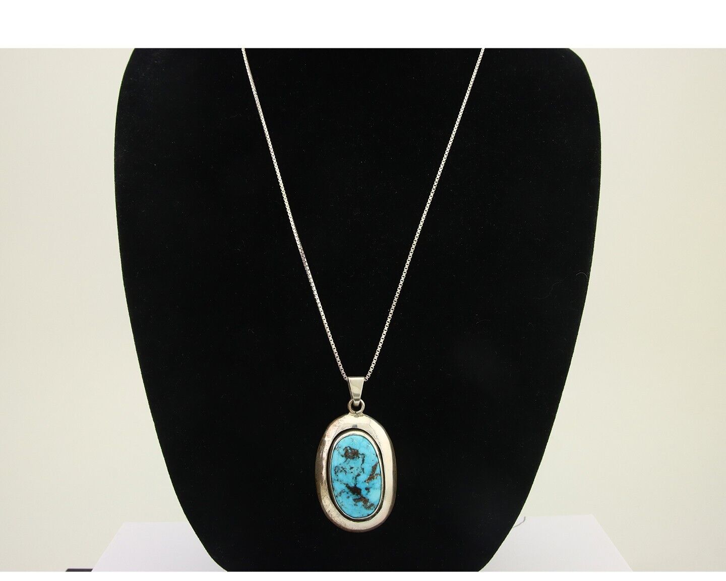Navajo Necklace 925 Silver Natural Turquoise Artist Signed C Montoya C.80's