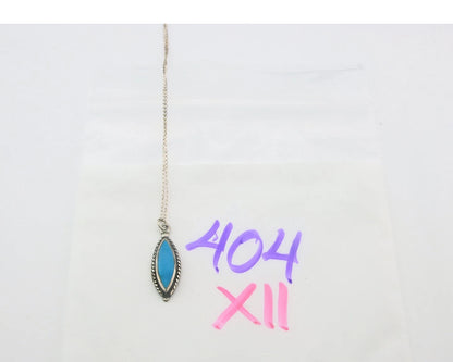 Navajo Necklace Sterling Silver Natural Blue Turquoise Vintage