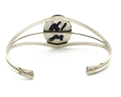 Navajo Bracelet .925 Silver Tiger Eye Sapphire Signed Sapphire Signed Sarah Chee