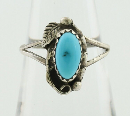Navajo Handmade Ring 925 Silver Sleeping Beauty Artist Signed SC C.80's