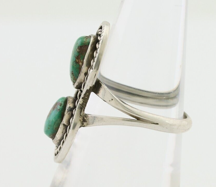 Navajo Handmade Ring 925 Silver Natural Turquoise Native American Artist C.80's