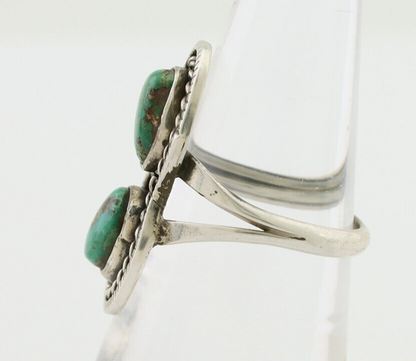 Navajo Handmade Ring 925 Silver Natural Turquoise Native American Artist C.80's