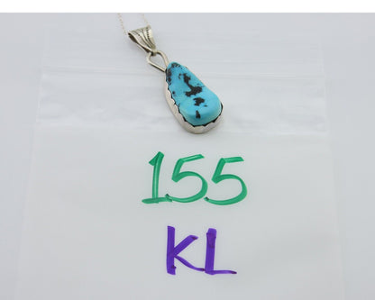 Navajo Necklace 925 Silver Blue Turquoise Artist Signed Tony Guerro C.80's