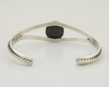 Navajo Bracelet 925 Silver Blue Turquoise Artist Signed Gecko C.80's