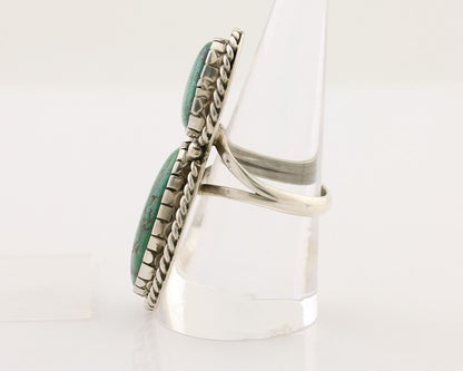Navajo Handmade Ring 925 Silver Natural Tuquoise Artist Signed B Yazzie C.80's