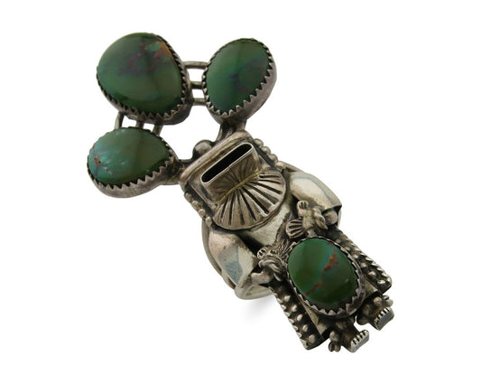 Navajo Kachina Ring 925 Silver Royston Turquoise Signed Broken Arrow C.80's