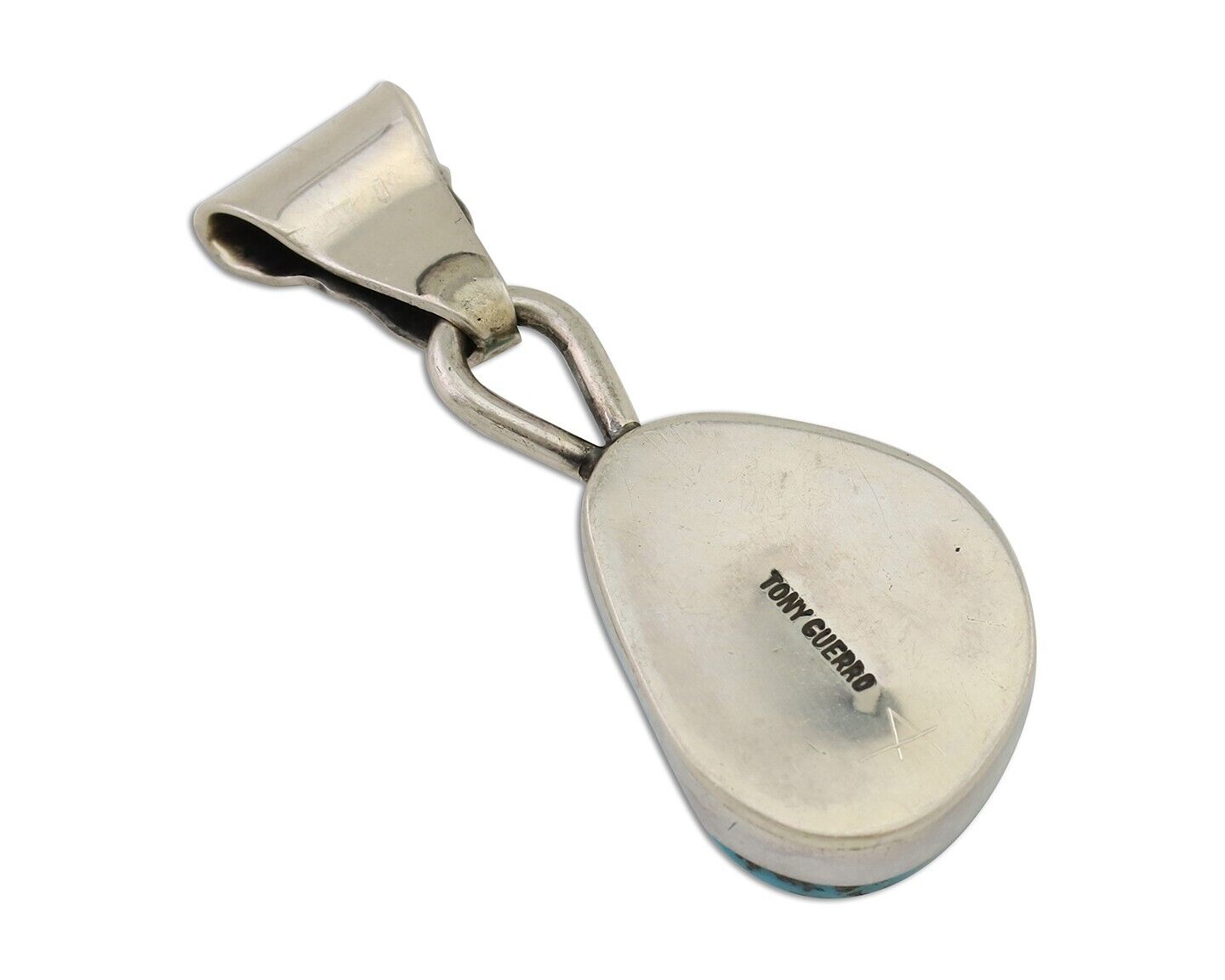 Navajo Necklace Pendant 925 Silver Turquoise Artist Tony Guerro C.80's