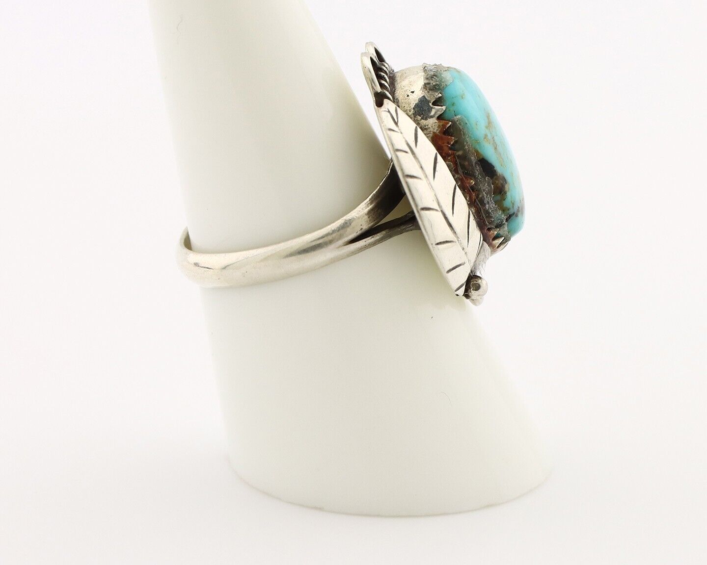 Navajo Handmade Ring 925 Silver Turquoise Native American Artist C.80's
