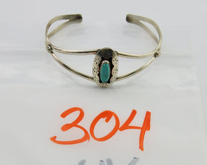 Navajo Cuff Bracelet 925 Silver Turquoise Cuff Artist Signed IJC C.80's