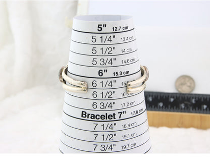 Navajo Cuff Bracelet Sterling Silver Natural Malachite Vintage Signed Pat Yazzie