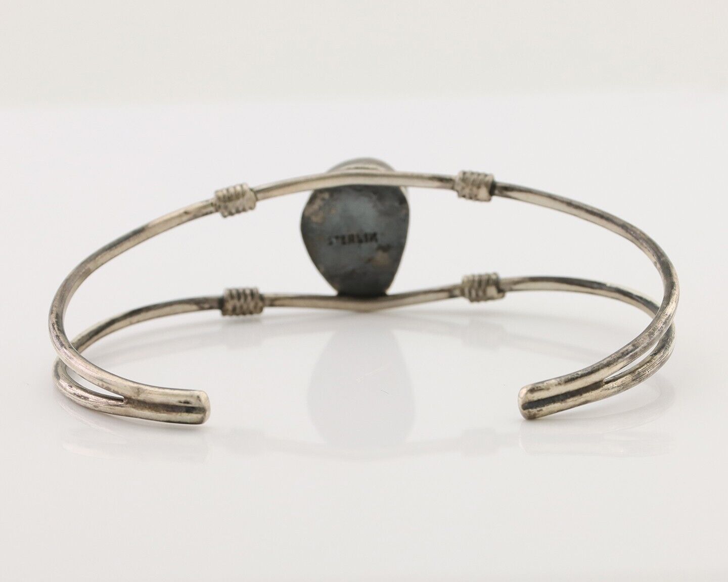 Navajo Cuff Bracelet 925 Silver Natural Blue Turquoise Native American C.80's