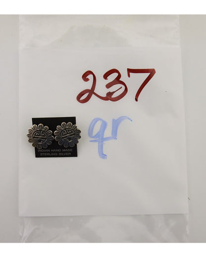 Navajo Tiwa Sun Earrings 925 Silver Native American Artist C.80's