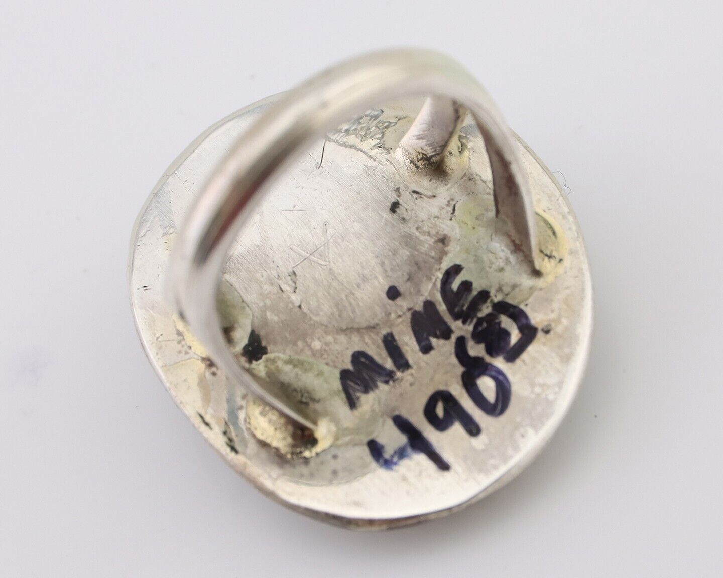 Navajo Ring 925 Silver Real Mine 8 Turquoise Native American Artist C.80's