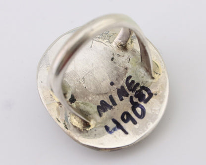 Navajo Ring 925 Silver Real Mine 8 Turquoise Native American Artist C.80's