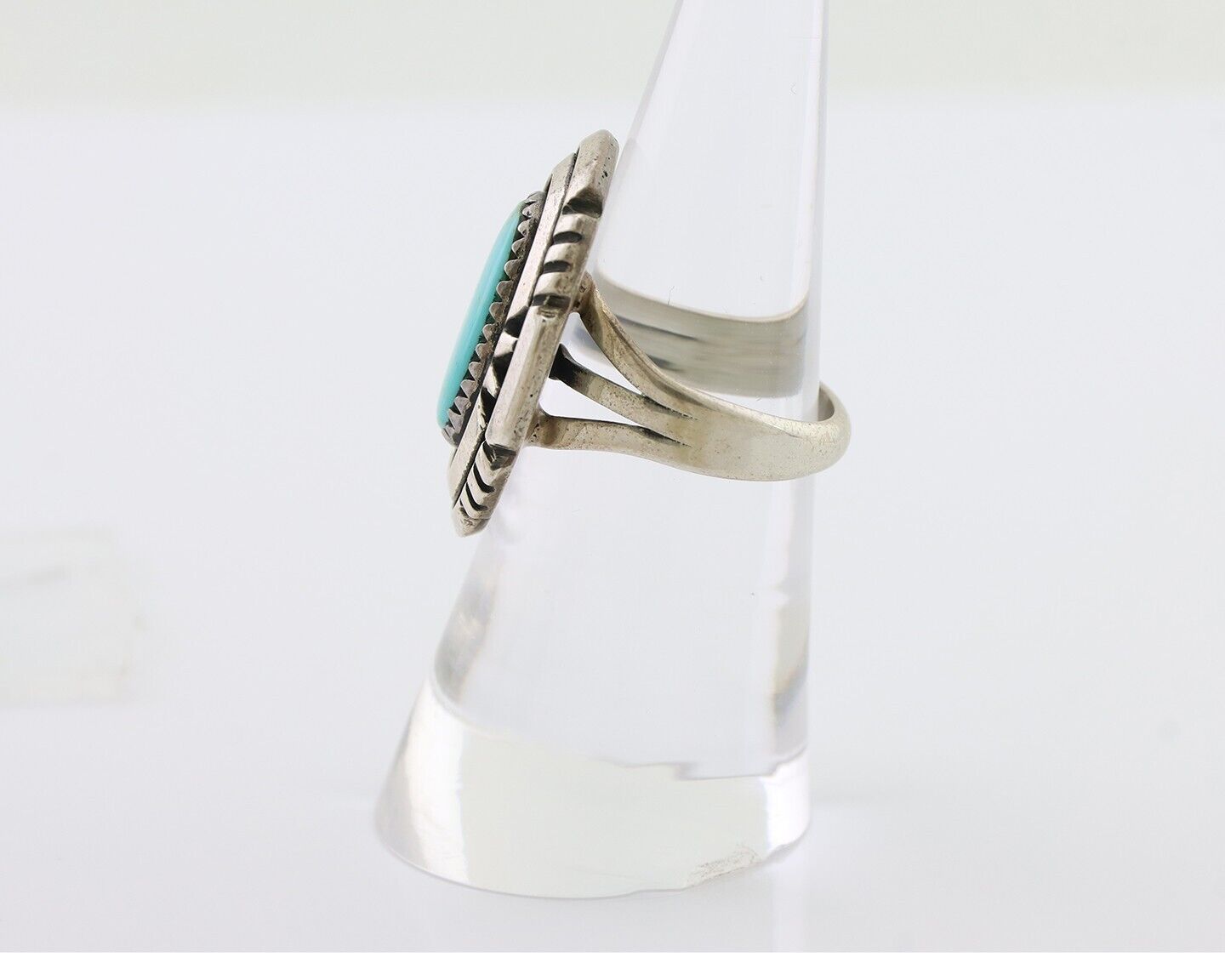 Navajo Ring 925 Silver Turquoise Signed William Denetdale Size 6.25 C.80's