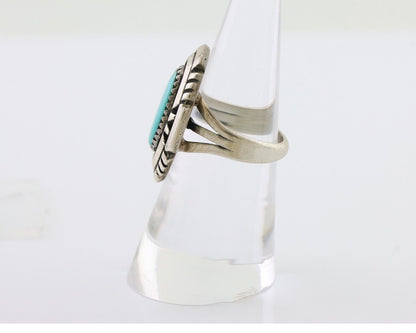 Navajo Ring 925 Silver Turquoise Signed William Denetdale Size 6.25 C.80's