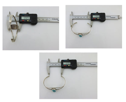 Navajo Bracelet 925 Silver Sleeping Beauty Turquoise Signed Robert Vandover C80s