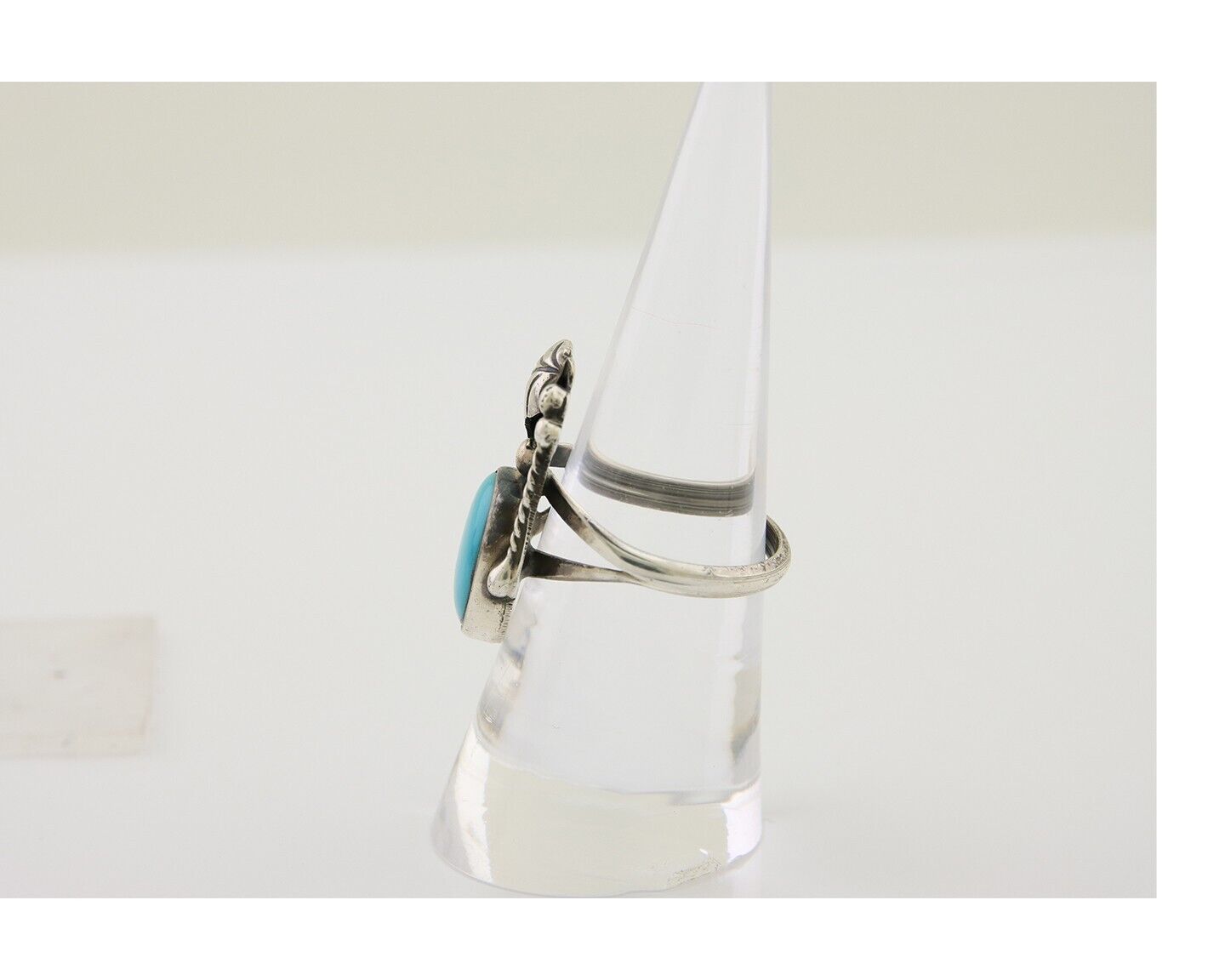 Navajo Handmade Ring 925 Silver Turquoise Signed LS C.80's