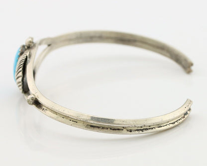 Navajo Handmade Bracelet 925 Silver Natural Blue Turquoise Native American C80s