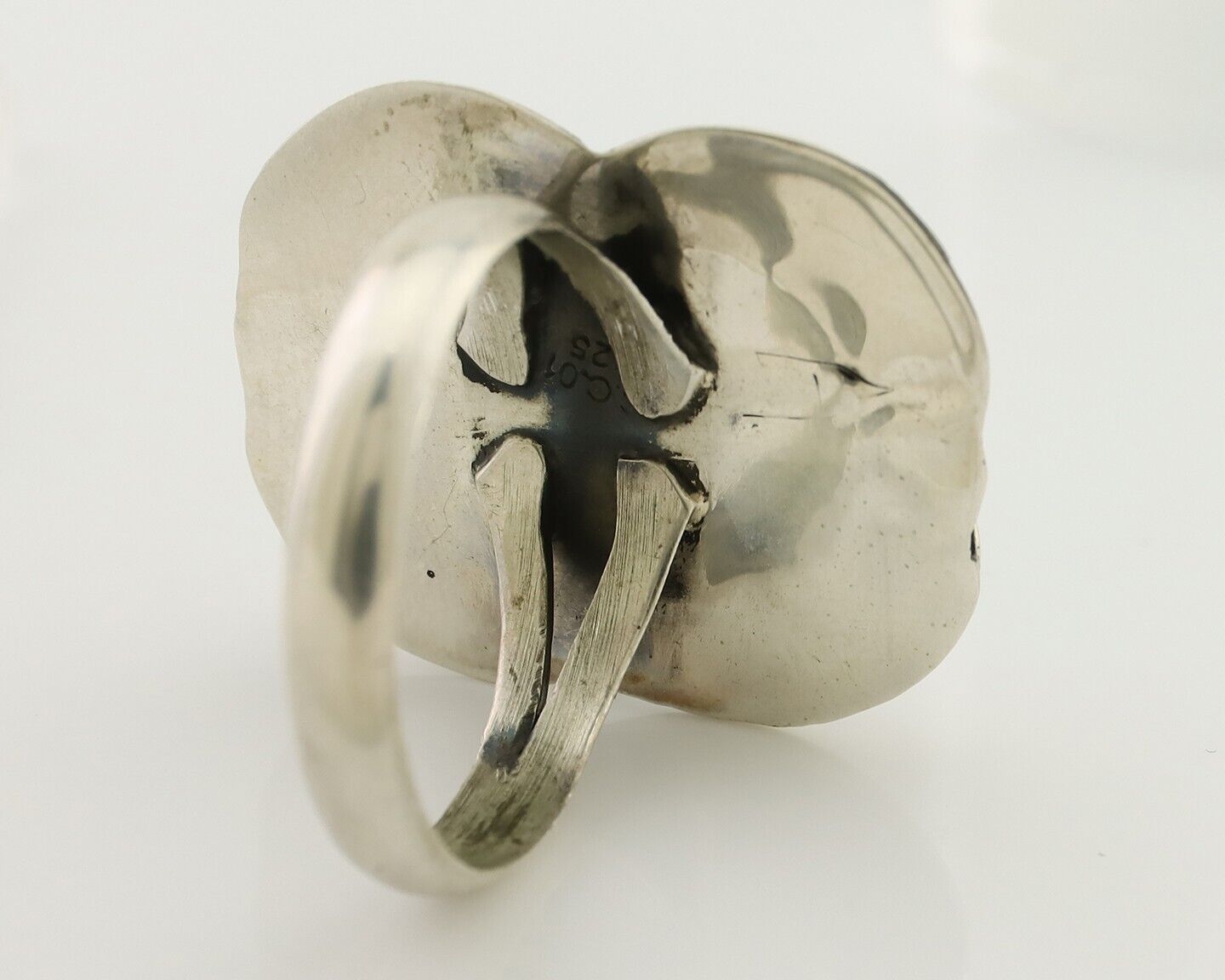 Navajo Ring 925 Silver Natural Turquoise Native American Artist C.80's