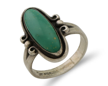 Navajo Ring 925 Silver Natural Kingman Turquoise Bell Trading Post C.80's