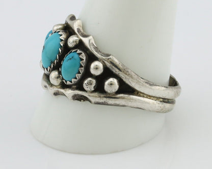 Navajo Ring 925 Silver Blue Turquoise Artist Signed SkyStone Creations C.80's