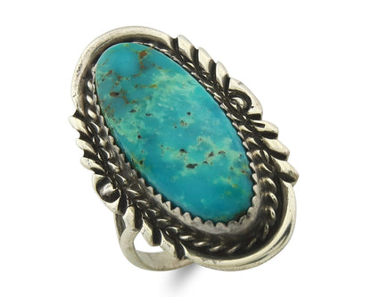 Vintage Navajo Ring 925 Sterling Silver Authentic Turquoise Handmade Size 6.75