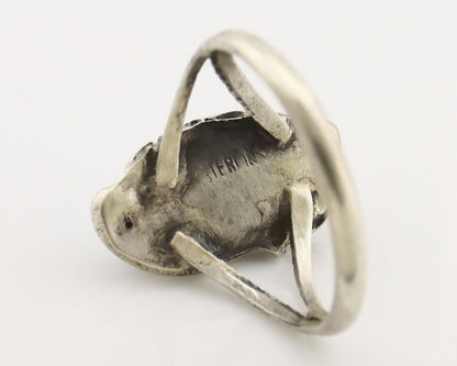 Navajo Ring 925 Silver Turquoise Artist Signed SkyStone Creations C.80's