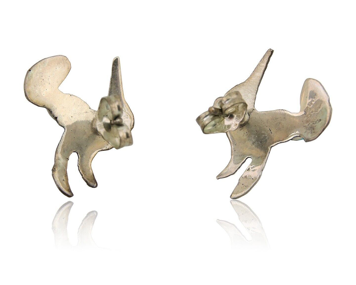 Navajo Humming Bird Earrings 925 Silver Turquoise Native Artist C.80's