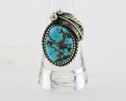 Navajo Handmade Ring 925 Silver Natural Turquoise Native Artist C.80's