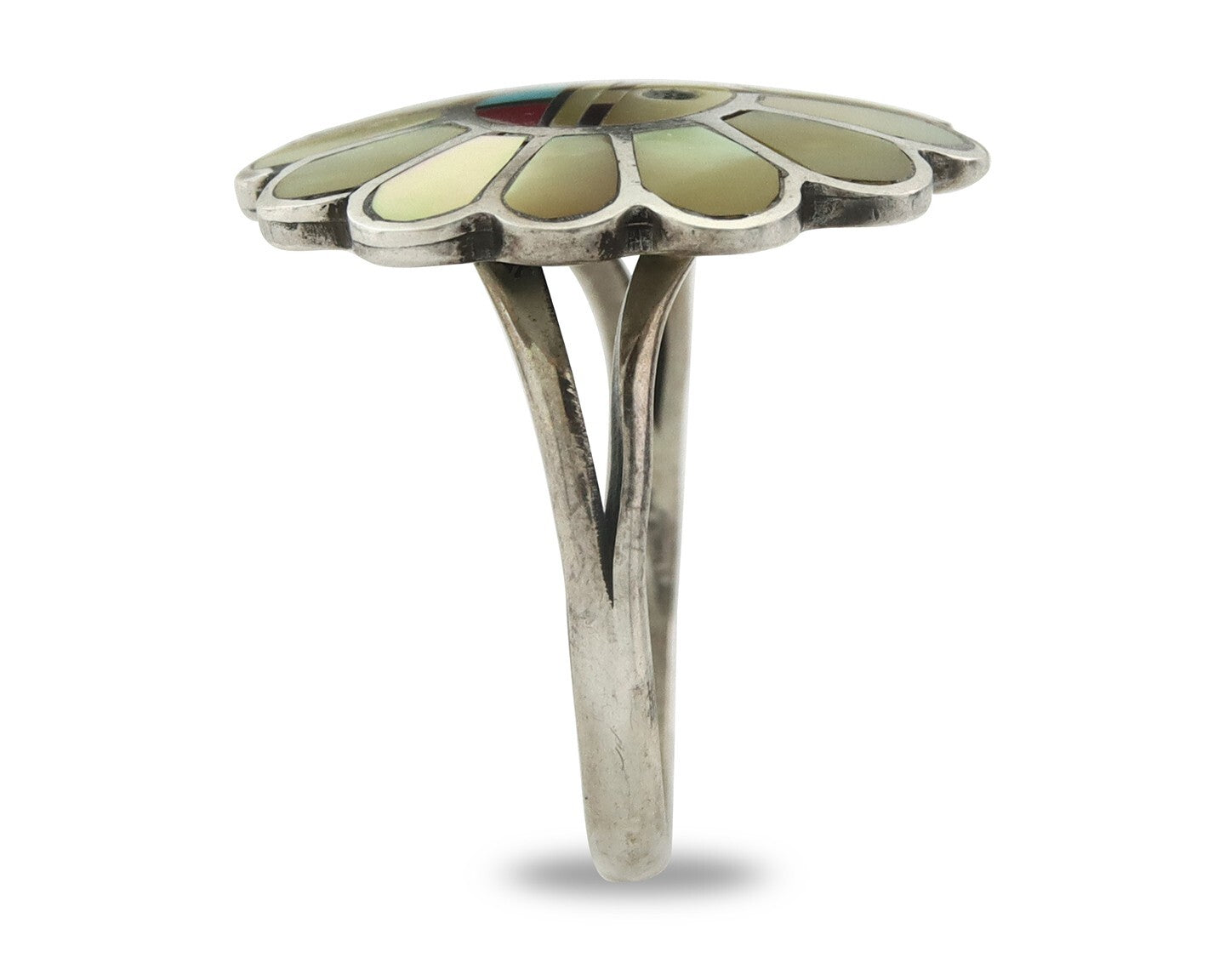 Vintage Zuni Ring 925 Sterling Silver Natural Gemstone Size 7.25