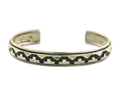 Navajo Bracelet 925 Silver Handmade Cuff Artist Signed Tommy Singer C.80's