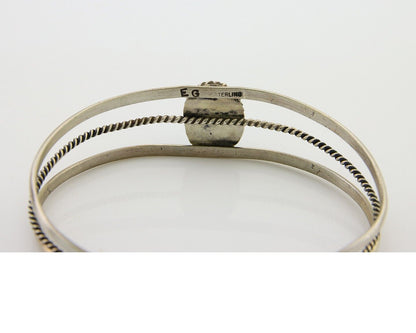 Navajo Cuff Bracelet 925 Silver Turquoise Cuff Artist Signed EG C.80's