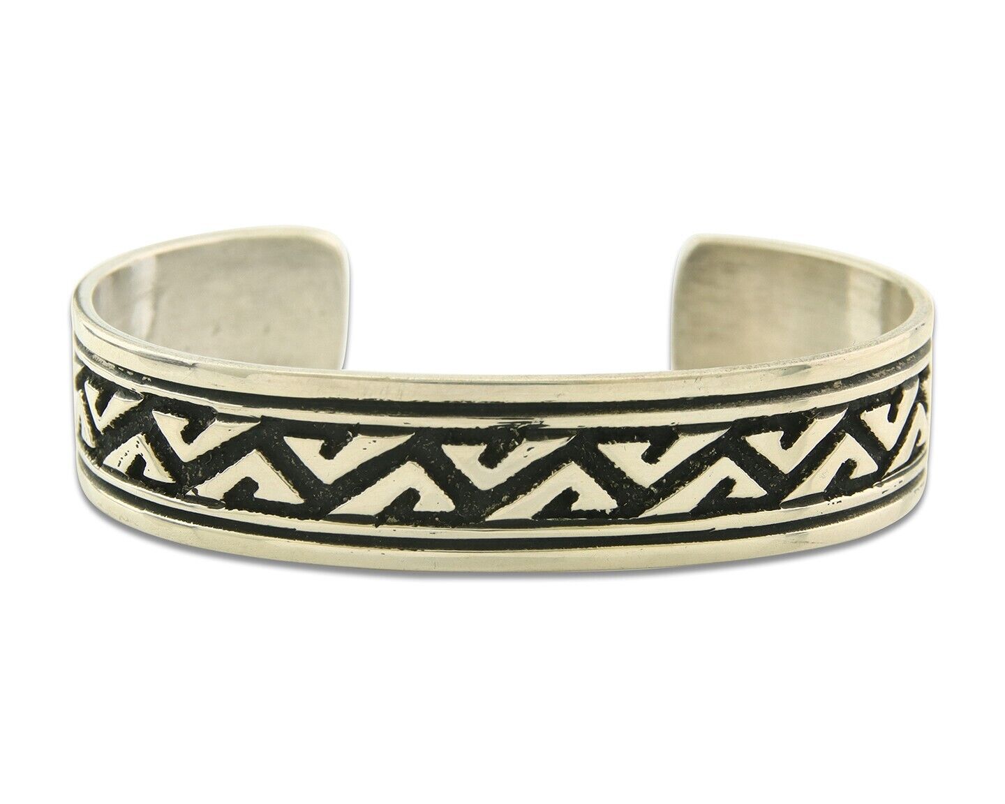 Navajo Bracelet 925 Silver Artist Signed Thomas Singer Cuff Made in the 1980's