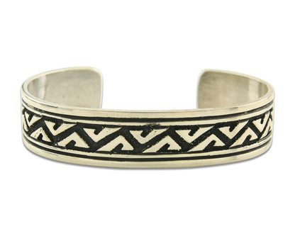 Navajo Bracelet 925 Silver Artist Signed Thomas Singer Cuff Made in the 1980's