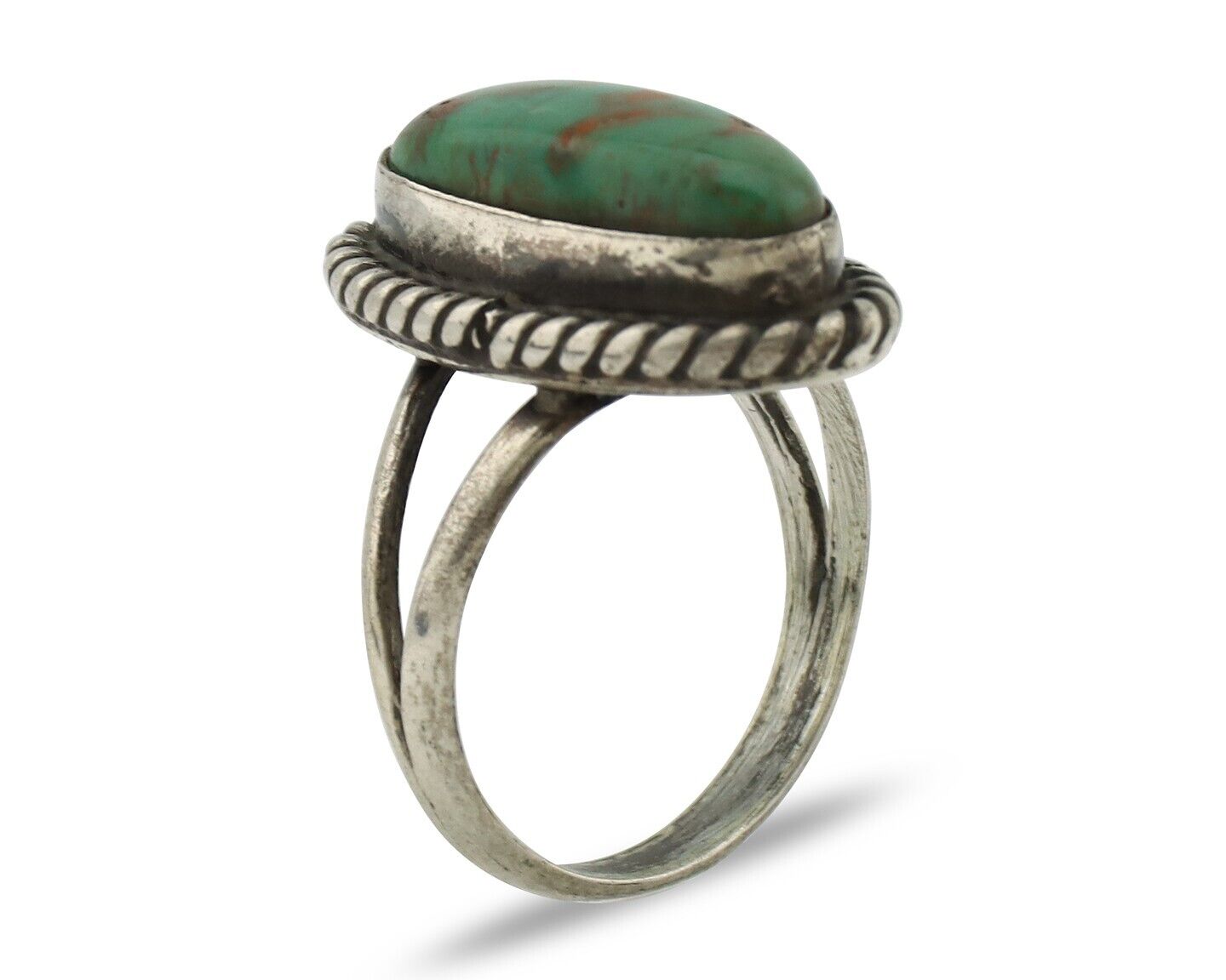 Navajo Ring 925 Silver Kingman Turquoise Artist Native American Signed C.80's