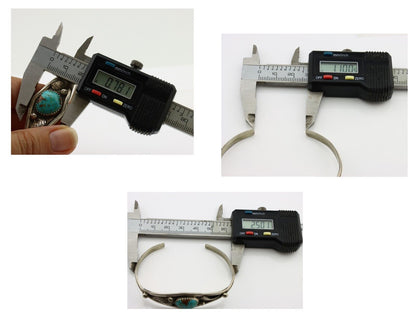 Navajo Bracelet 925 Silver Kingman Turquoise Native American Artist C.80's