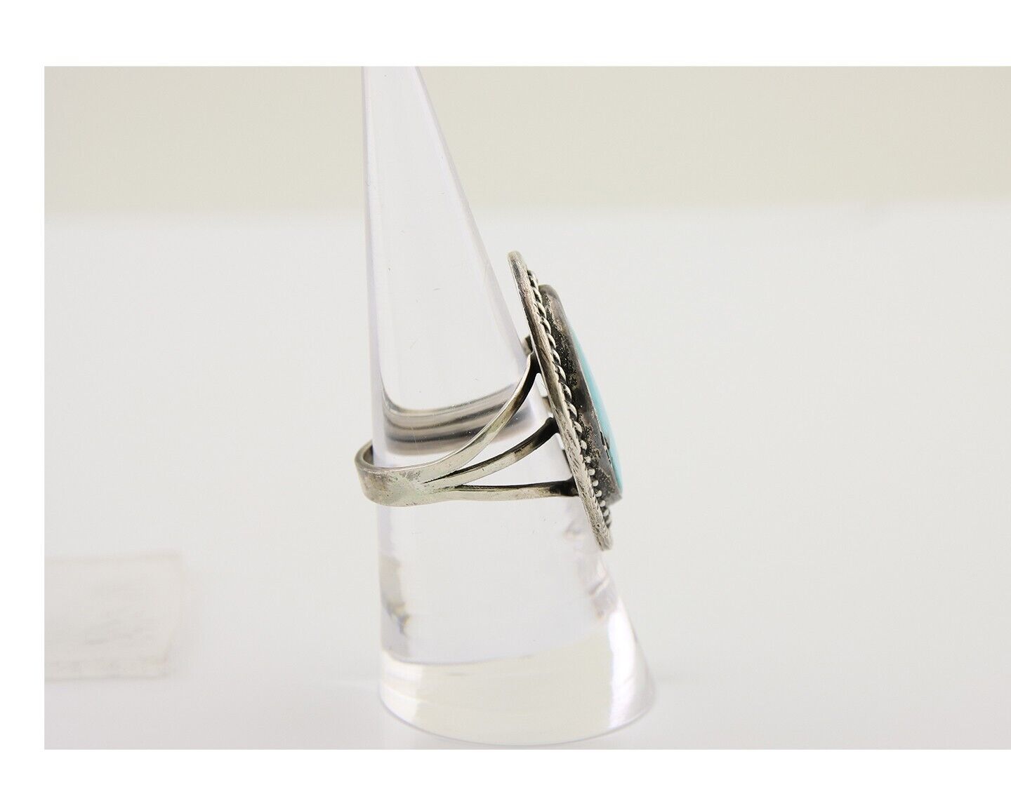 Navajo Ring 925 Silver Blue Turquoise Native American Artist C.80's