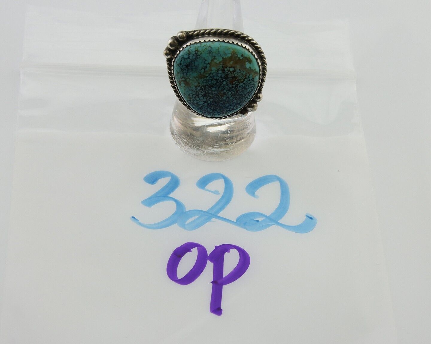 Navajo Handmade Ring 925 Silver Turquoise Native Artist C.80's