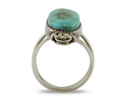 Navajo Ring 925 Silver Natural Blue Turquoise Native American Artist C.80's