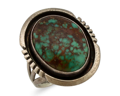 Navajo Handmade Ring 925 Silver Turquoise Artist Signed Denetdale C.80's