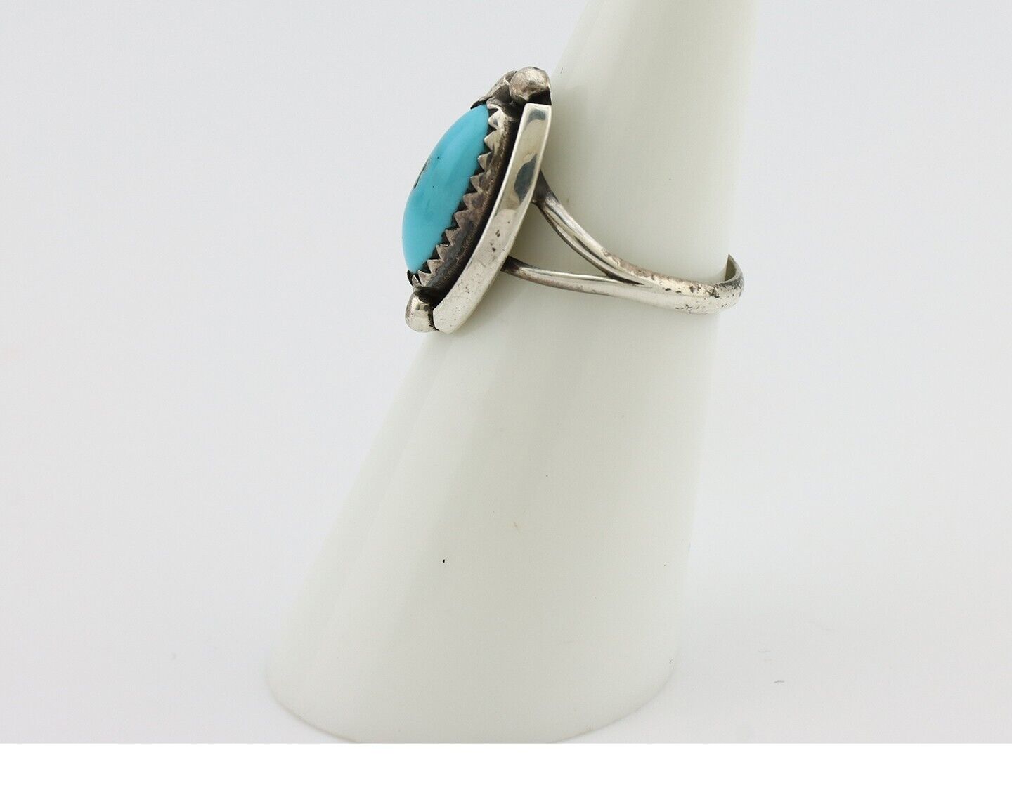 Navajo Ring 925 Silver Sleeping Beauty Artist Signed Sky Stone Creations C.80's