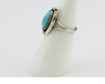 Navajo Ring 925 Silver Sleeping Beauty Artist Signed Sky Stone Creations C.80's