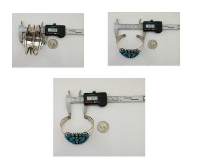 Navajo Bracelet 925 Silver Blue Turquoise Native American Artist C.80's